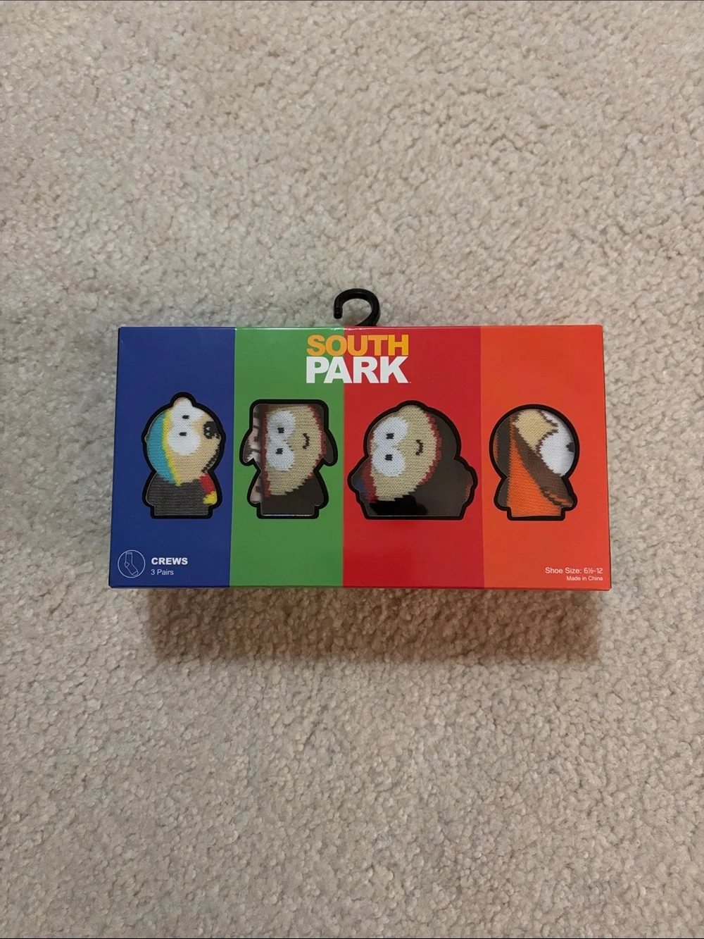 South Park 3 Crew Socks  Shoe Size: 6.5-12